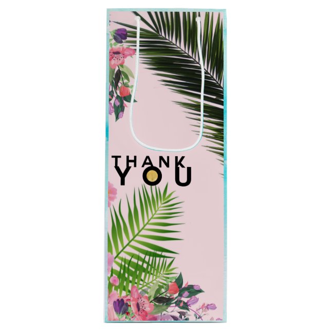 Sacola Para Vinho Obrigado, Dourada Vinho De Folha (Frente)