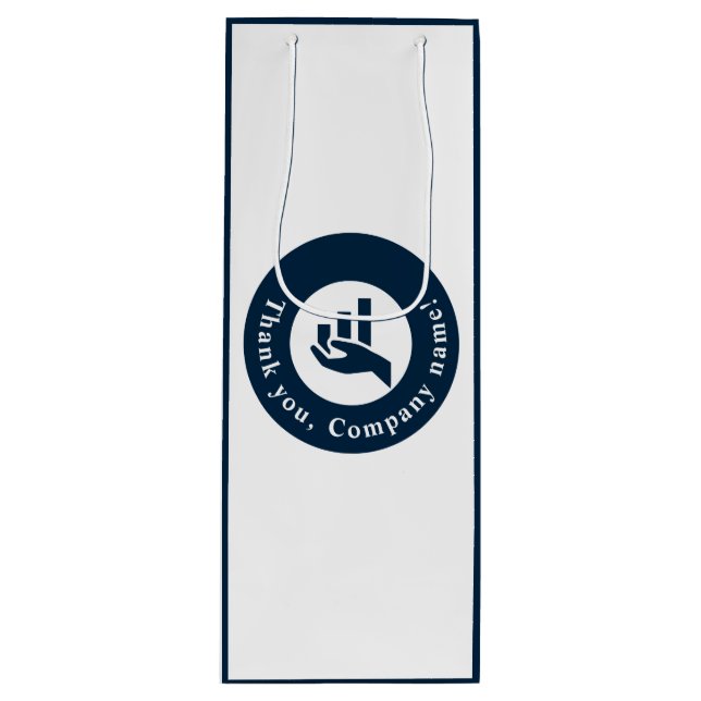 Sacola Para Vinho Obrigado! Promocional personalizado (Frente)