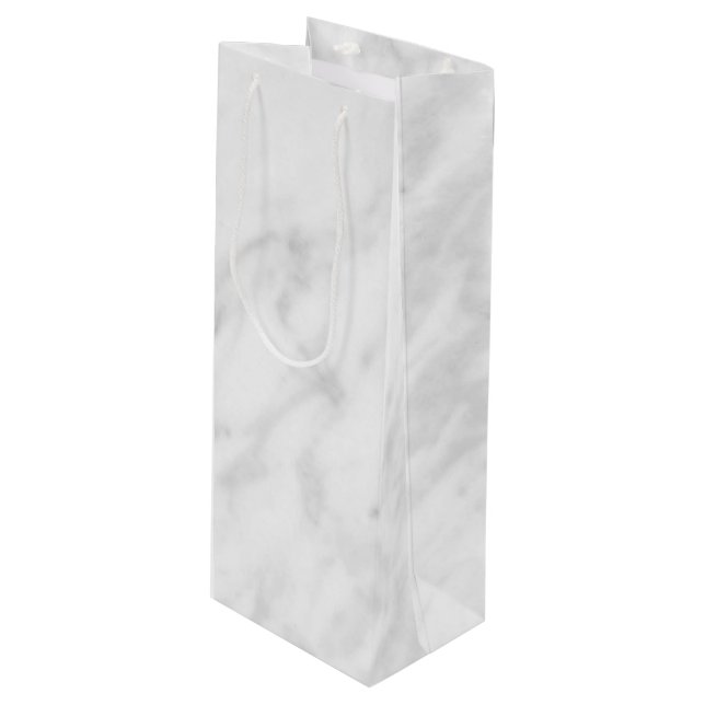 Sacola Para Vinho Olhar de mármore branco (Frente inclinada)
