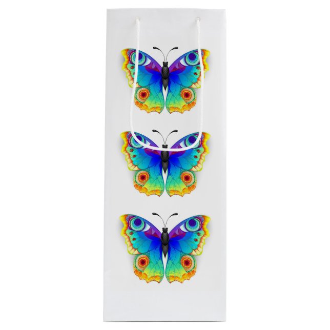 Sacola Para Vinho Olho Peacock da Borboleta Arco-Íris (Frente)