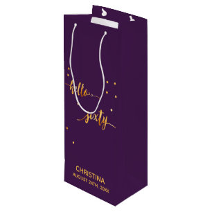 Sacola Para Vinho Ouro roxo, festa de aniversário 60