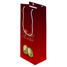 Sacola Para Vinho Ovos de Páscoa ouro - Saco do presente de vinho