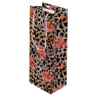 Padrão Animal Leopardo Flores Tropicais Rosa