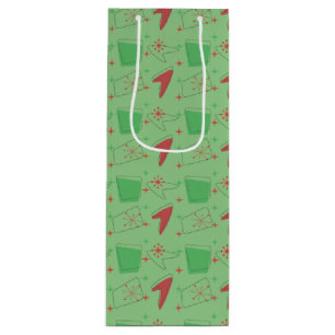 Sacola Para Vinho Padrão Atômico Retroativo Holliday em verde