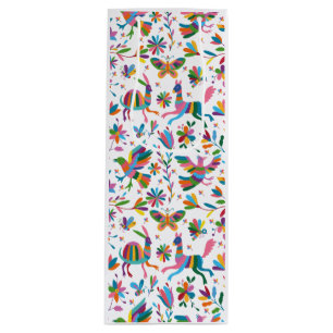 Sacola Para Vinho Padrão Brilhante do estilo Otomi mexicano
