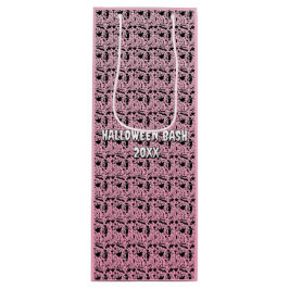 Sacola Para Vinho Padrão Cor-de-Rosa de Fantasmas Assustadores para 