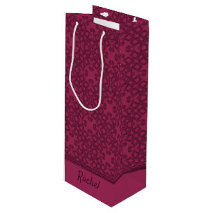 Sacola Para Vinho Padrão de amora personalizado
