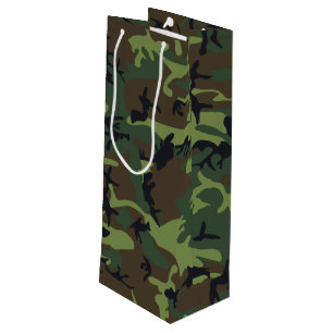 Sacola Para Vinho Padrão de Camuflagem Verde, Padrão Militar, Exérci