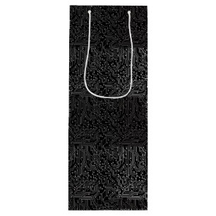 Sacola Para Vinho Padrão de circuito conectado b GB preto