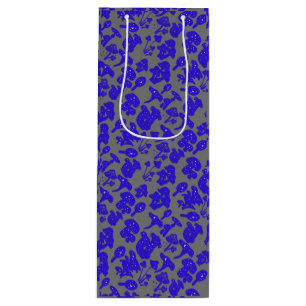 Sacola Para Vinho Padrão de cogumelo preto 01Cinza azul BG