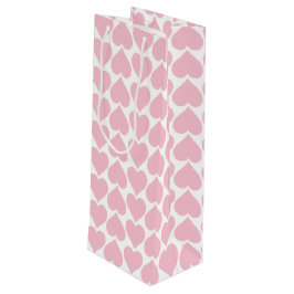 Sacola Para Vinho Padrão de Corações Rosa, Romântico, Amor