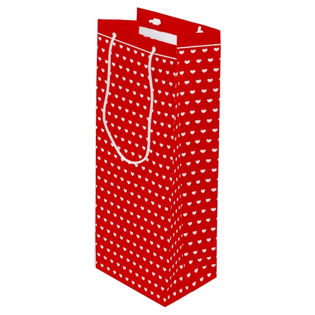 Sacola Para Vinho Padrão de cores clássicas, vermelho e branco, de c (Frente inclinada)