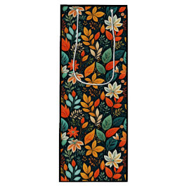 Sacola Para Vinho Padrão de Flores Exóticas Florais