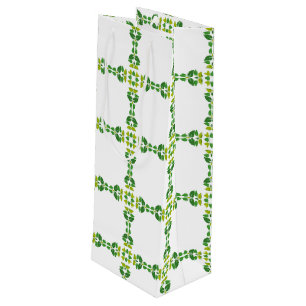 Sacola Para Vinho Padrão de Folhas, Padrão de Folhagens, Folhas Verd