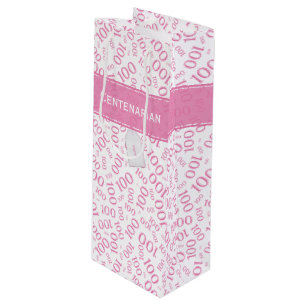 Sacola Para Vinho Padrão de Números Aleatórios Cor-de-Rosa 100