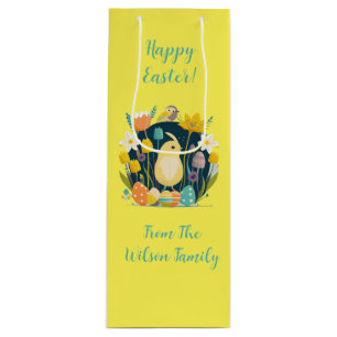 Sacola Para Vinho 🌸 Padrão de Oster Alemão Personalizado 🐣