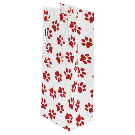 Sacola Para Vinho Padrão De Patinhas, Patinhas De Cachorro, Patinhas