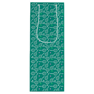 Sacola Para Vinho Padrão de Racket tênis Retro Emerald Green