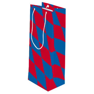 Sacola Para Vinho Padrão de Sinalizador de Diamante da Baviera Azul