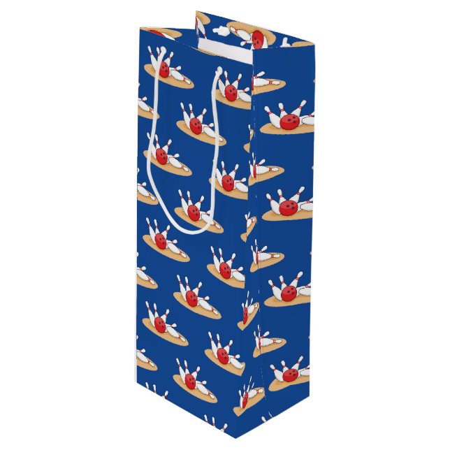 Sacola Para Vinho Padrão de Skittles de bola de boliche (Frente inclinada)