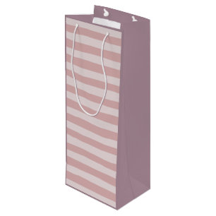 Sacola Para Vinho Padrão de Stripe Rosa Dois Bons tons de Rosa