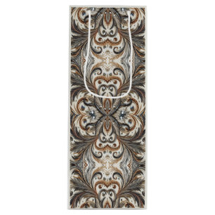 Sacola Para Vinho Padrão floral brilhante com gemstone