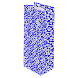 Sacola Para Vinho Padrão Geométrico Azul De Duas Toneladas Do Medite