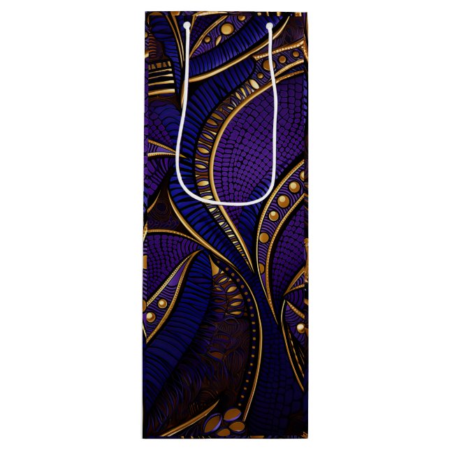 Sacola Para Vinho Padrão Real Afro Wax (Frente)