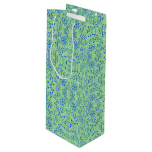 Sacola Para Vinho Padrão vegetal A08.b boho. verde BG