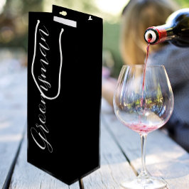 Sacola Para Vinho Padrinho de casamento de Casamento de Script Estil
