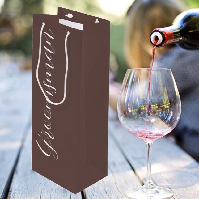 Sacola Para Vinho Padrinho de casamento de Casamento de Script Estil (In Situ)