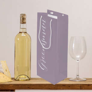 Sacola Para Vinho Padrinho de Casamento em Letra Estilizada Rosa