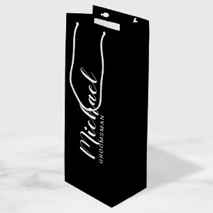 Sacola Para Vinho Padrinho de casamento Personalizado de Script Mode