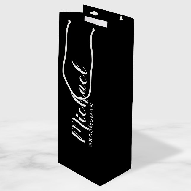 Sacola Para Vinho Padrinho de casamento Personalizado de Script Mode (Criador carregado)