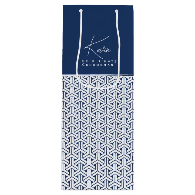 Sacola Para Vinho Padrinho de casamento Personalizado do Padrão Samu (Frente)