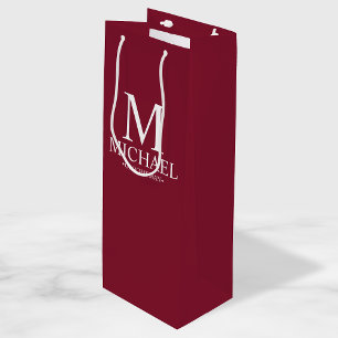 Sacola Para Vinho Padrinho de casamento Vermelho Personalizado Moder
