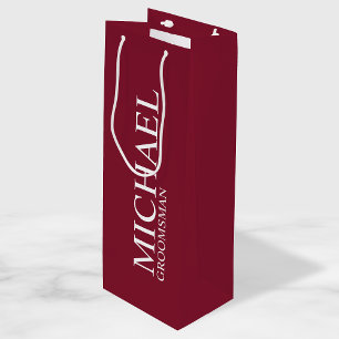 Sacola Para Vinho Padrinho de casamento Vermelho Personalizado Moder