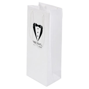 Sacola Para Vinho Padrinhos de casamento personalizados de terno de