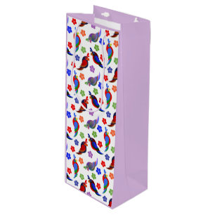 Sacola Para Vinho Papagaios e Flores