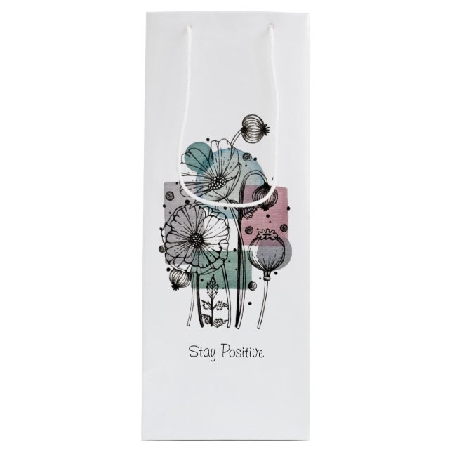 Sacola Para Vinho Papagaios Em Tinta E Aquarela (Frente)