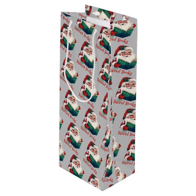 Sacola Para Vinho Papais noeis Lê Livros Banidos (Frente inclinada)