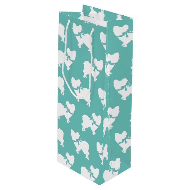 Sacola Para Vinho Papillon Dog Puppy (Frente inclinada)