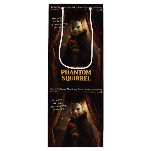 Sacola Para Vinho Paródia de Esquilo Fantasma da Ópera (Frente)