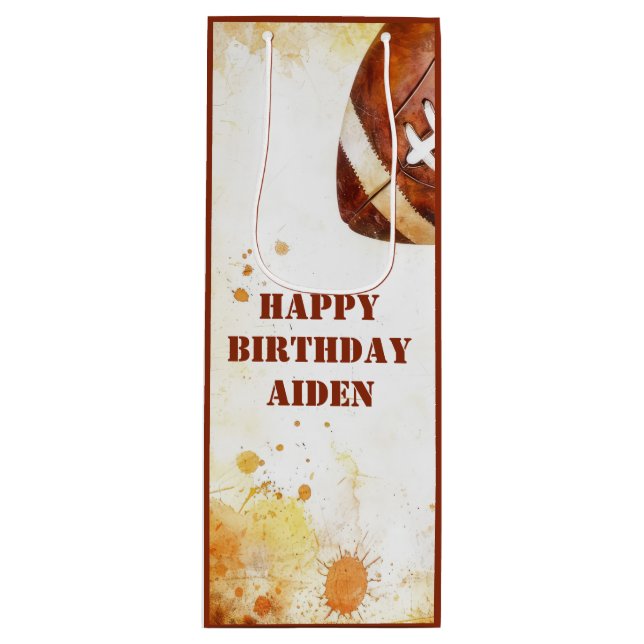 Sacola Para Vinho Partido de Tema de Futebol Personalizado (Frente)