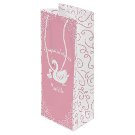 Sacola Para Vinho Pássaro Chá de fraldas com Tema Coroa Rosa