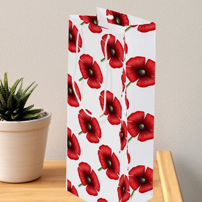 Sacola Para Vinho Patilho Vermelho Patilho Pasta Flor Altura Saco de (Pop a bottle into this pretty poppy wine gift bag. Check out the collection for other gift bag sizes)