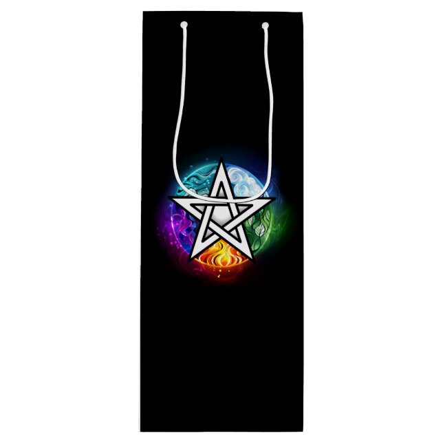 Sacola Para Vinho Pentagrama do Wiccan (Frente)