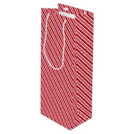 Sacola Para Vinho Peppermint Stripe Red and White Classic Christmas