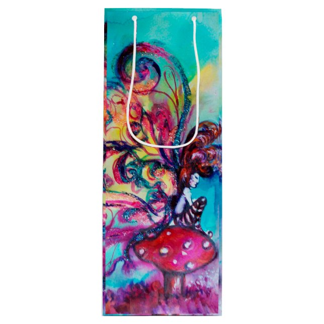 SACOLA PARA VINHO PEQUENO ELF DE COGUMELOS (Frente)