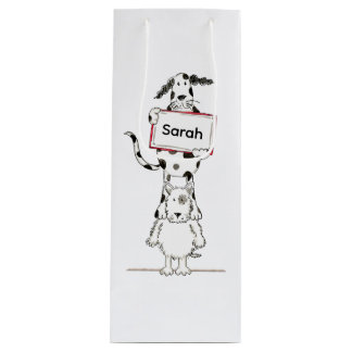 Sacola Para Vinho Personalised Cute Dog Acrobat 